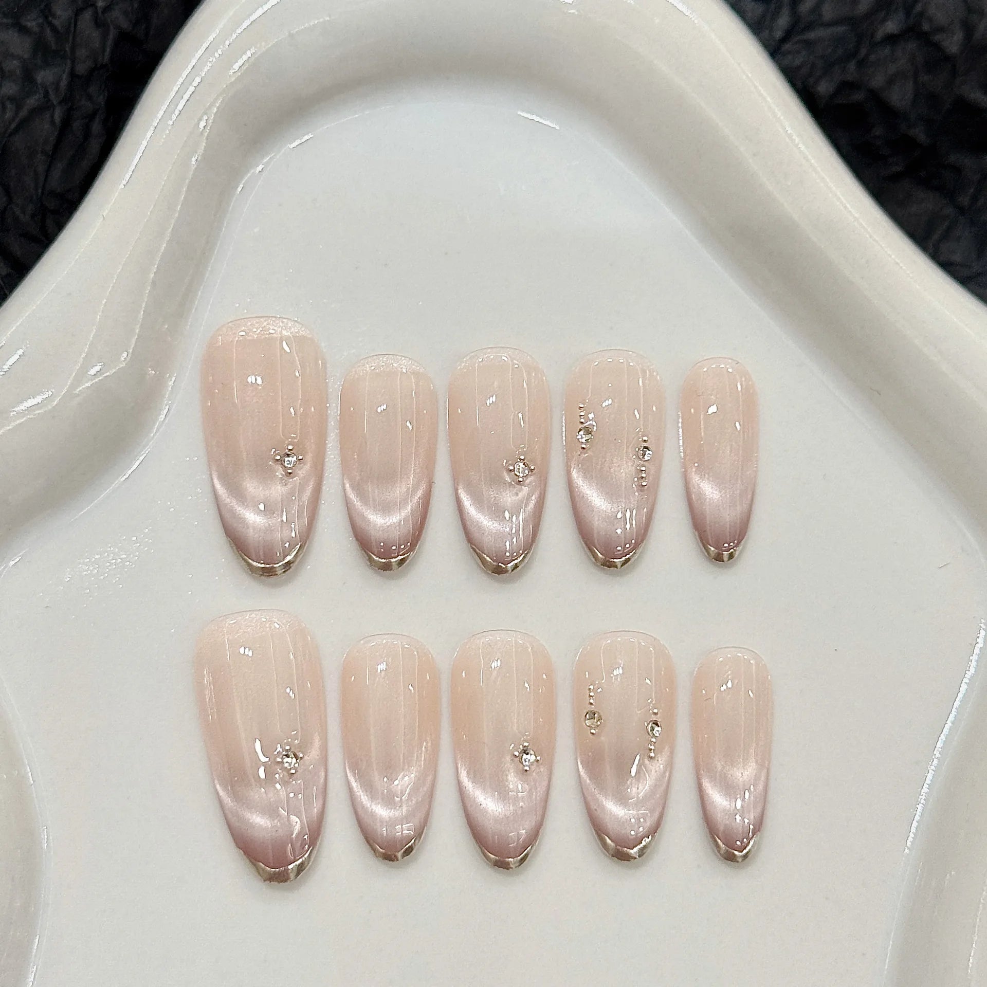 Handmade Oval Press On Nails — Soft Pastel Style for Daily Wear or Parties
