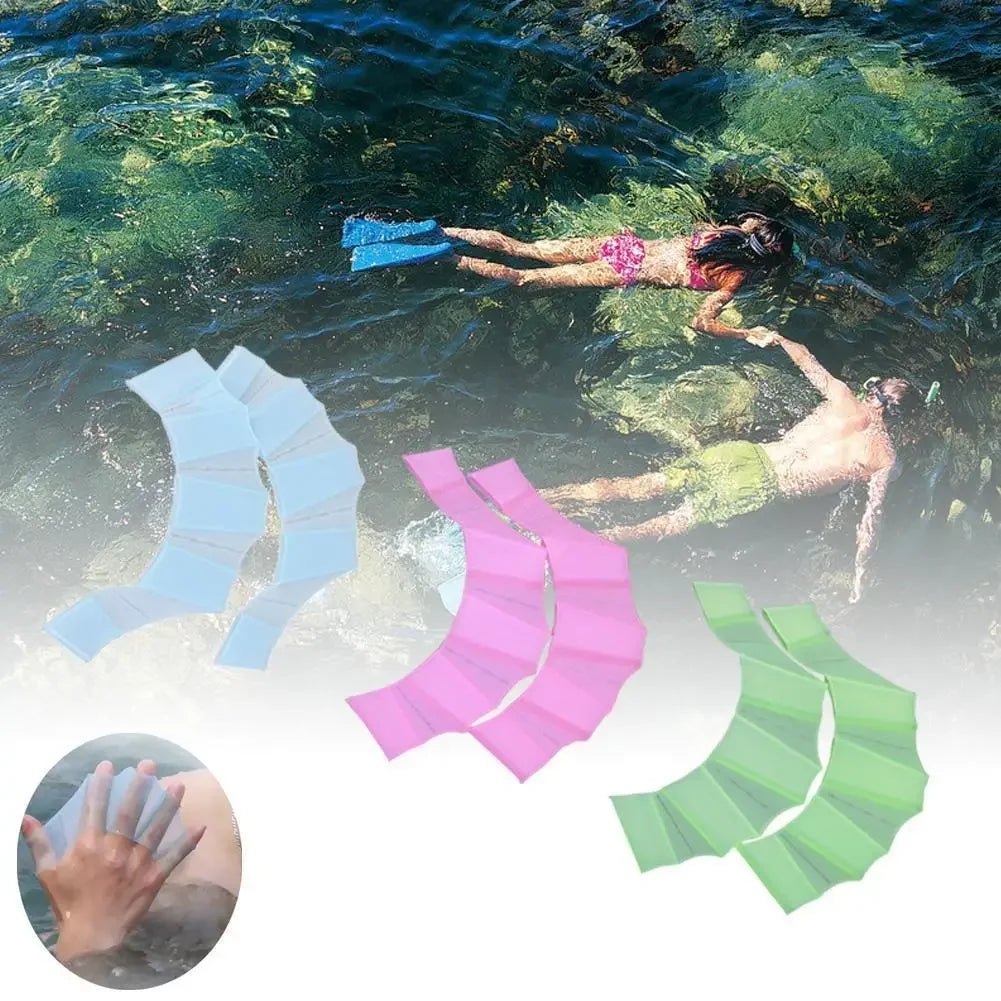 Silicone Swimming Hand Paddles — Training Webbed Gloves for Swimmers