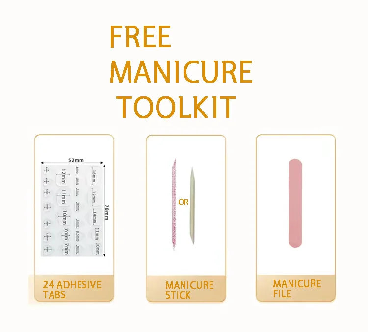 Lunamarine Almond Press On Nails — Bright Summer Color Handmade Set