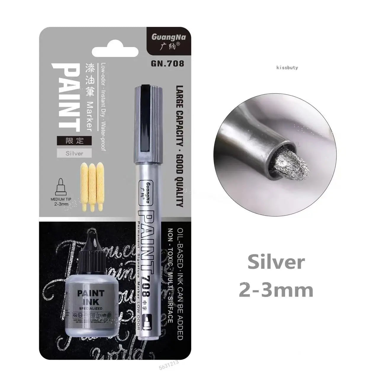 GN Metallic Paint Marker Pens — Permanent Oil-Based Art Set for DIY Crafts