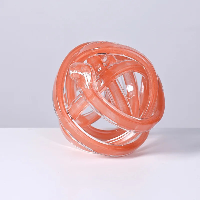 Handmade Glass Knot Figurine — Twisted Ball Decorative Ornament