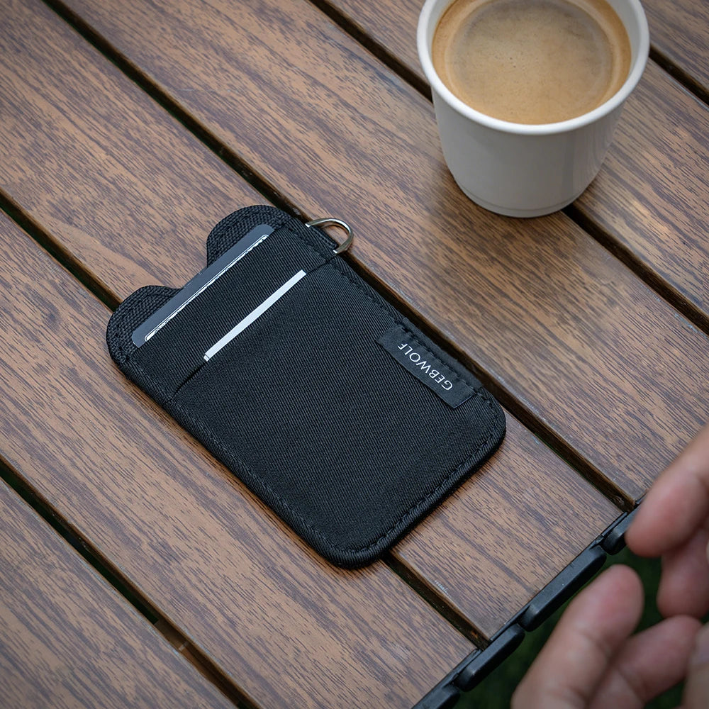 Slim Minimalist Card Holder — RFID Blocking Wallet with Elastic Pocket