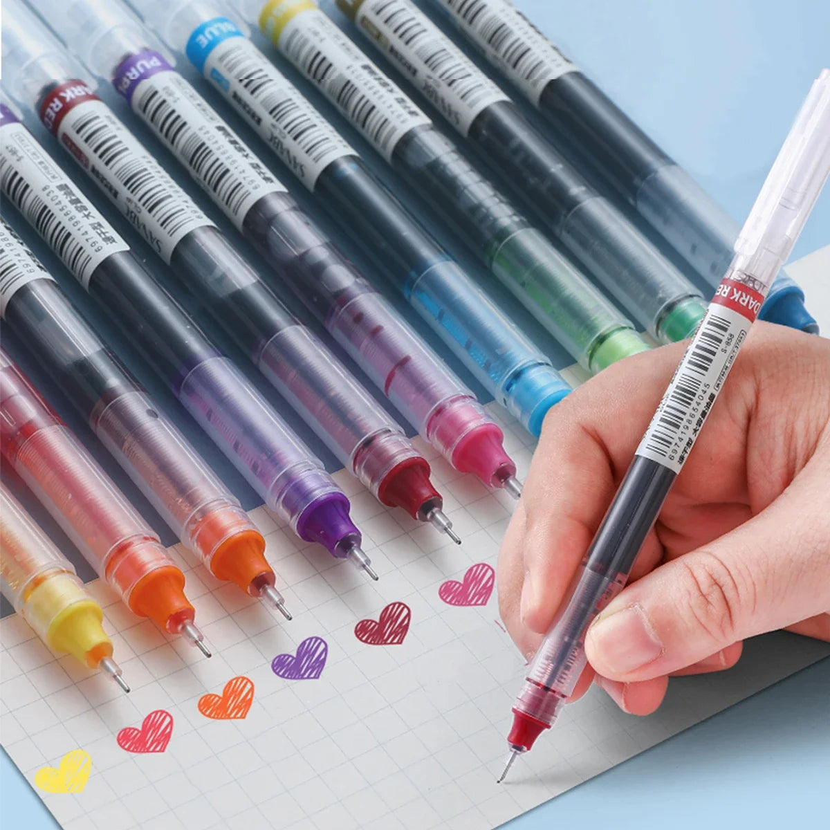 Colorful Gel Pen Set — Quick-Drying Liquid Ink for Writing and Drawing