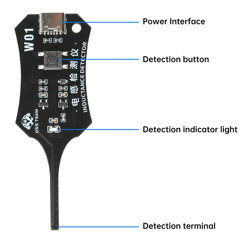 Aideepen Type C Inductance Tester — Electromagnetic Coil Detector Tool