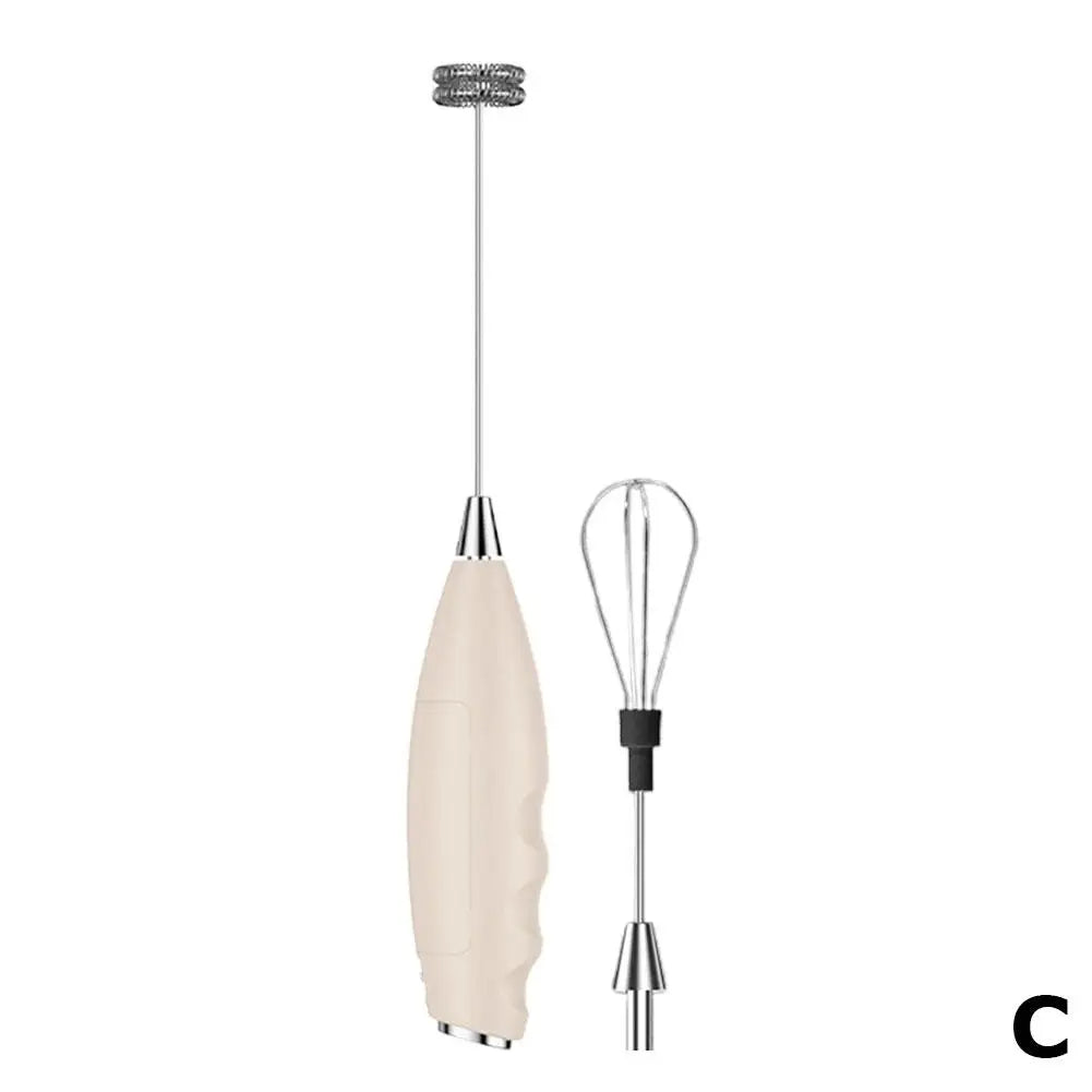 Wireless Electric Milk Frother — Handheld Battery-Powered Mixer for Coffee and Baking