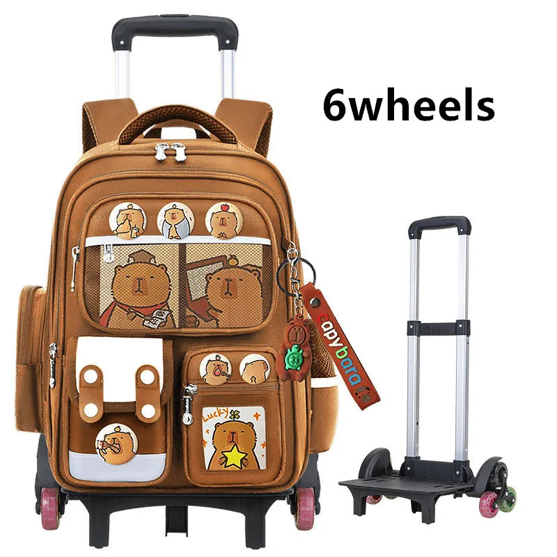 Kids Rolling School Bag — High Capacity Trolley Backpack with Wheels