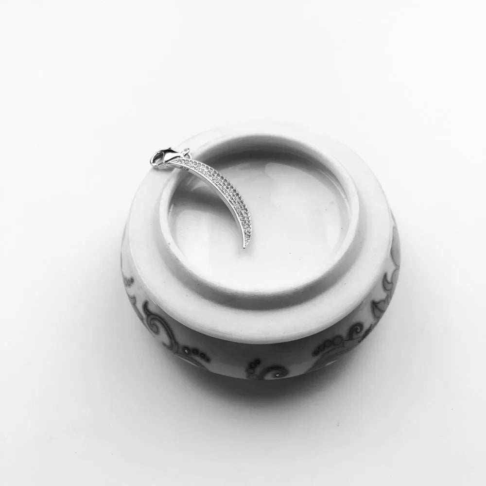 Thaddaeus Moon Zircon Pendant — 925 Sterling Silver Romantic Charm