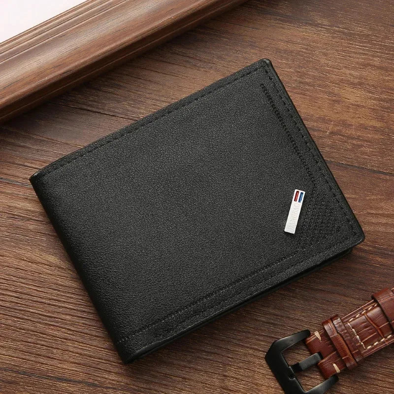 Men's Minimalist Leather Wallet — Slim Foldable Design for Daily Use