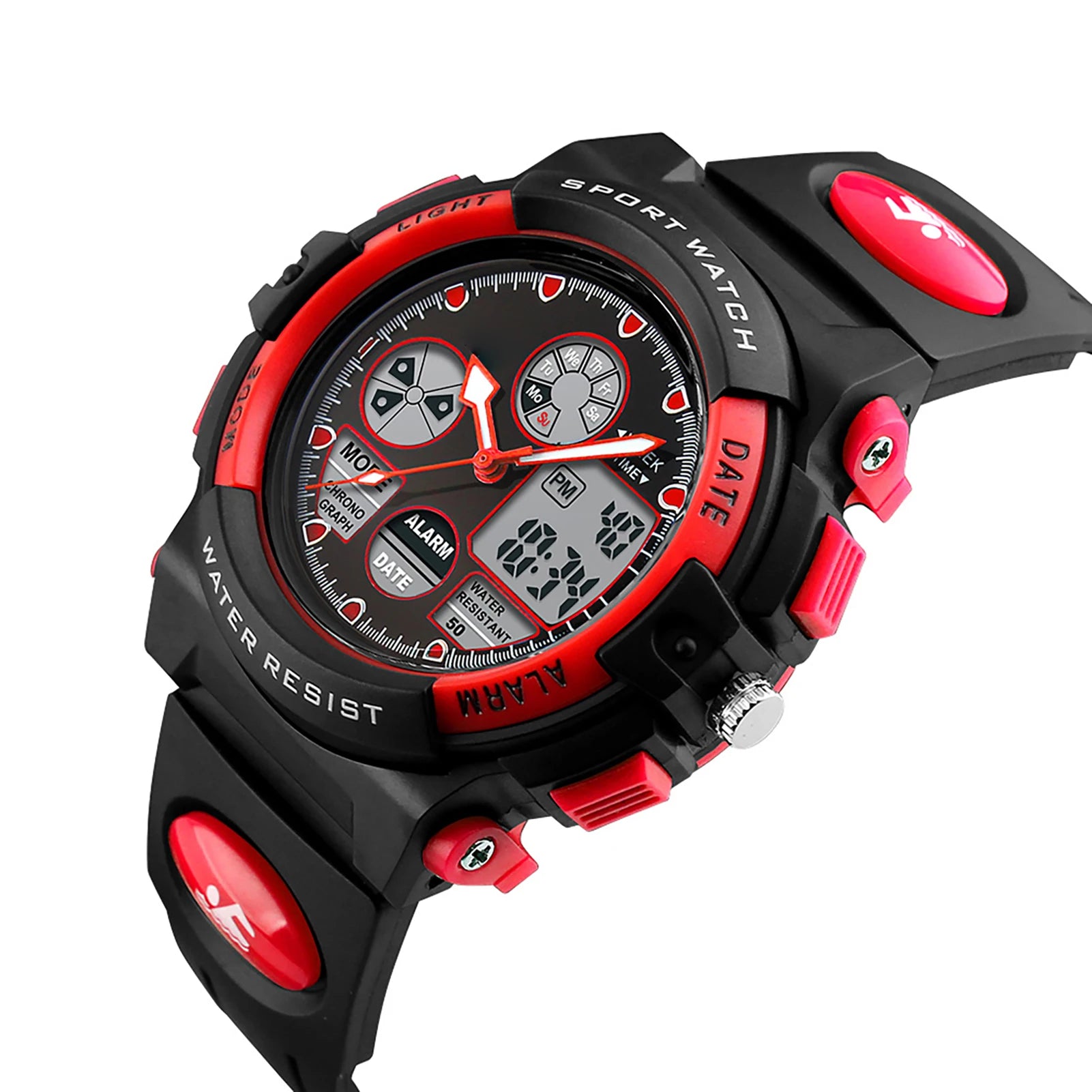 Digital Sports Watch for Kids — Waterproof Quartz Wristwatch with Alarm