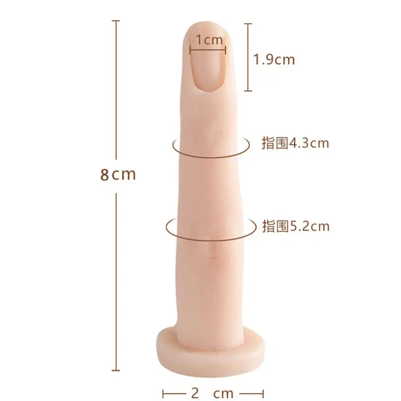 Silicone Nail Art Training Hand — Bendable Practice Finger with Joints