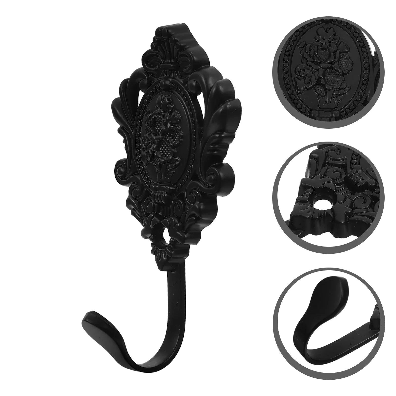 Decorative Zinc Alloy Hooks — Versatile European Style for Curtains and Coats