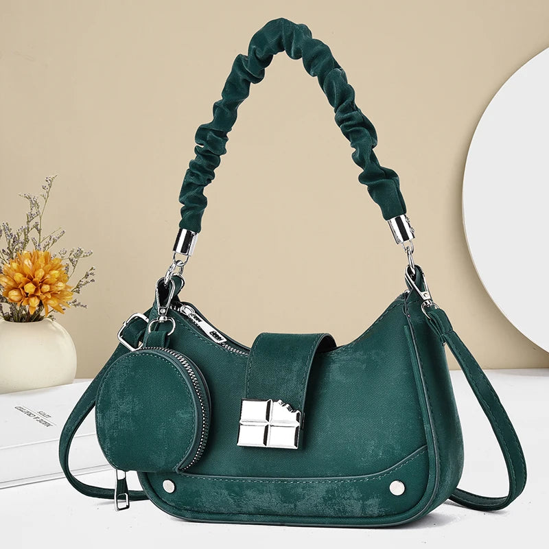 YaLePuck PU Leather Tote Bag — Large Capacity Shoulder Handbag