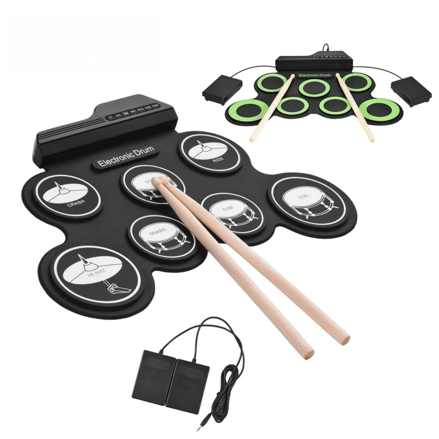 Miwayer Portable Electronic Drum Pad — Foldable Silicone Practice Kit