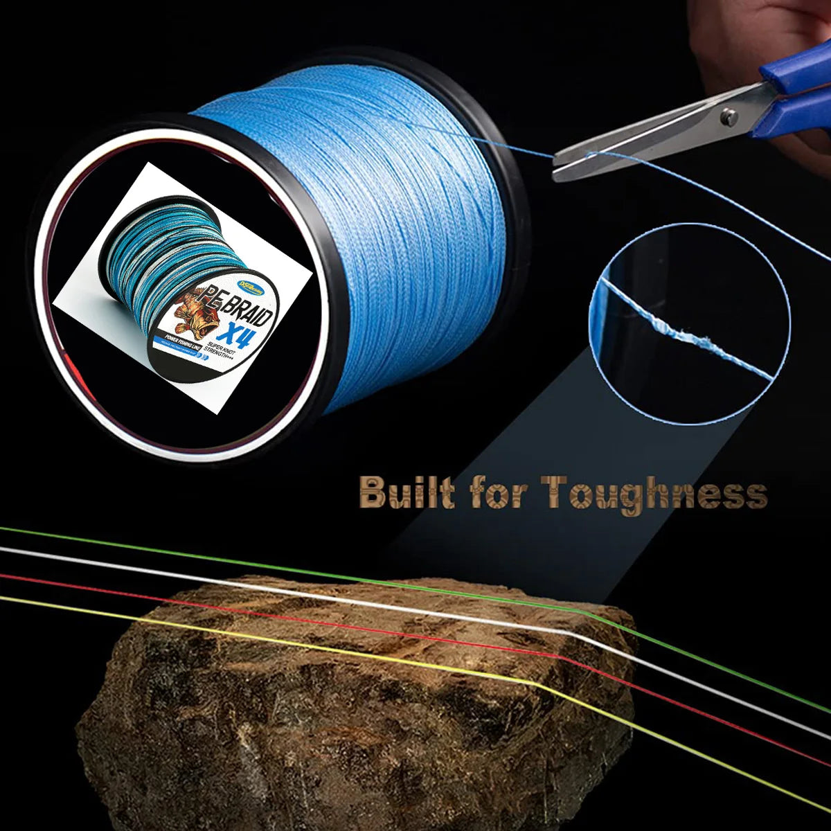 DiSeaThriving 4-Strand Braided Fishing Line — High Visibility & Abrasion Resistant