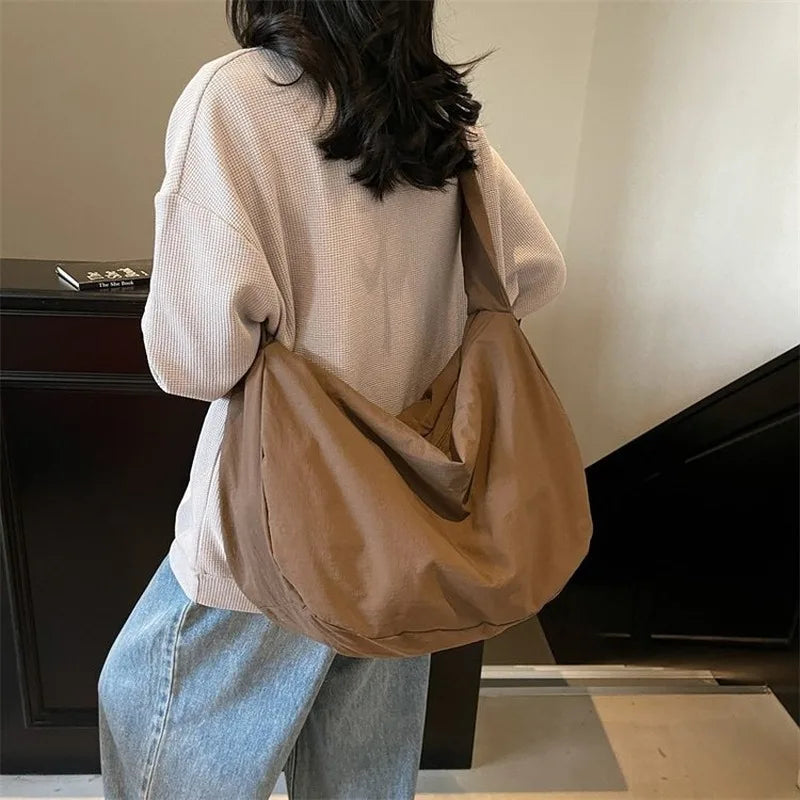 Large Soft Casual Crossbody Hobo Bag — Spacious Daily Carry for Women