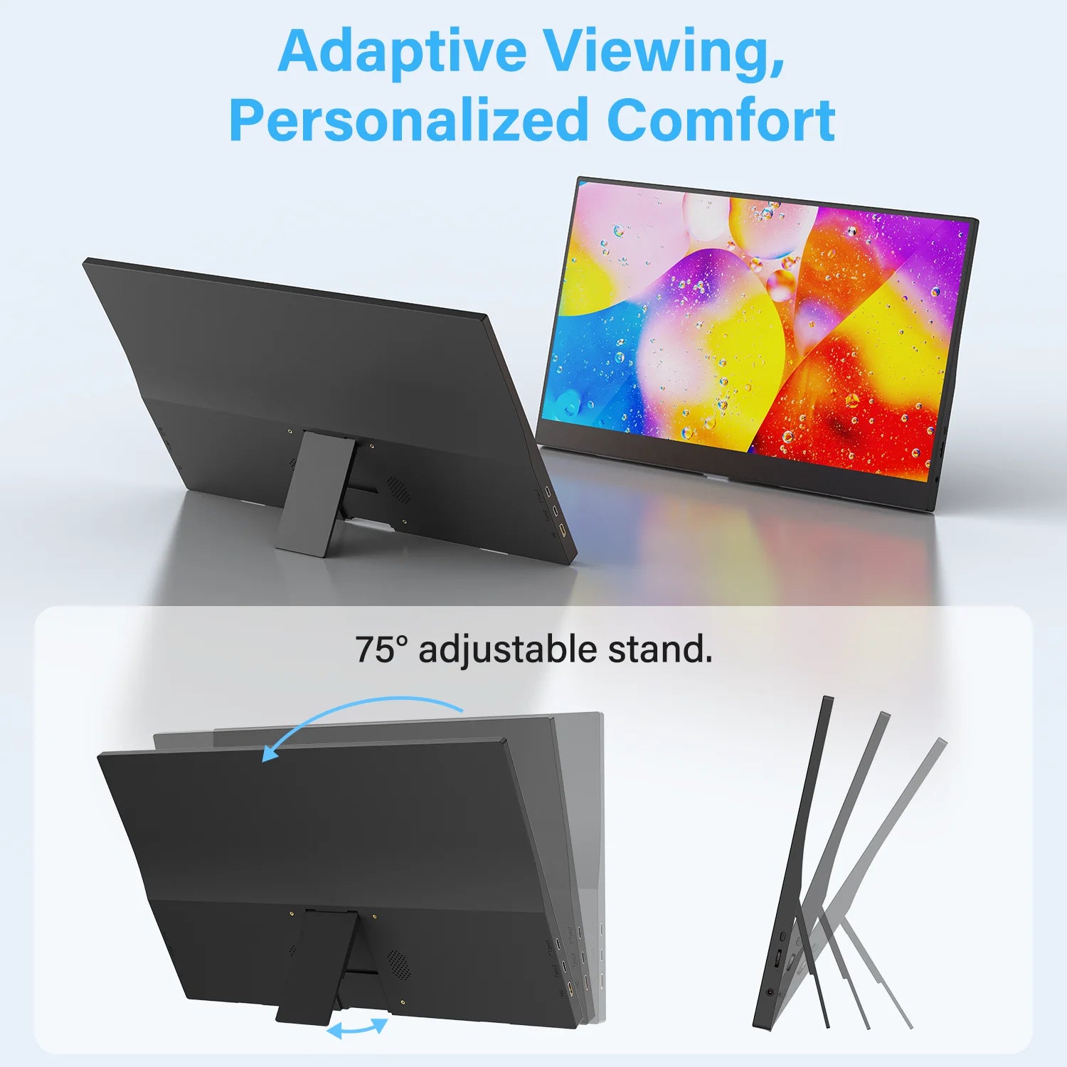 amoudo 15.6 Inch Portable Monitor — Full HD IPS Slim Display for Laptop