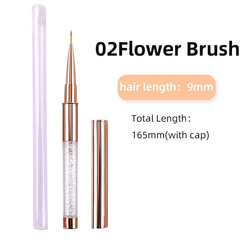 Rose Gold Nail Art Brush Set — Professional Manicure & Acrylic Tools