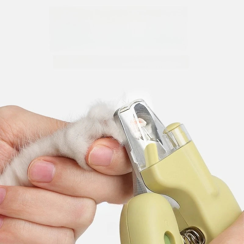 Professional Pet Nail Clipper — LED Light & Anti-Splash Shield, Multi-Function Trimmer