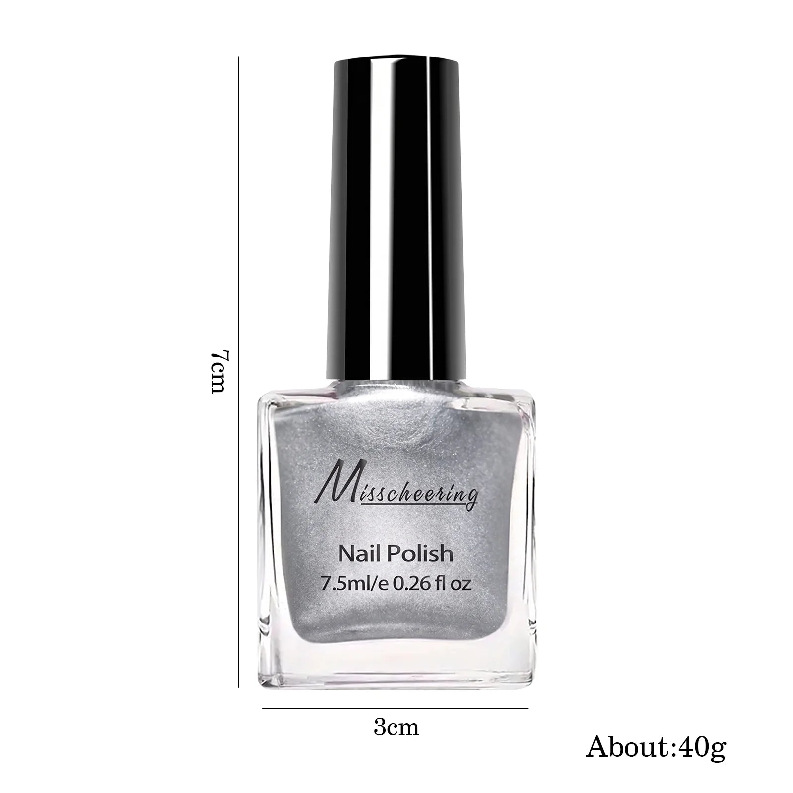 Misscheering Metallic Silver Nail Polish — High Gloss Mirror Effect Varnish