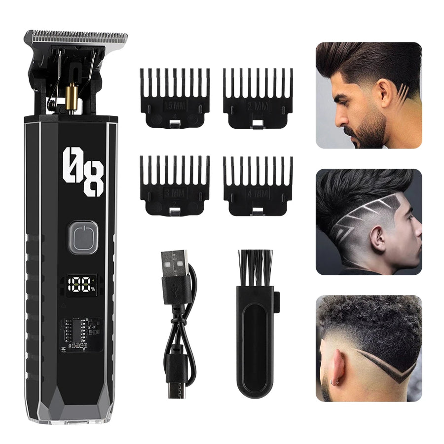 Ms.Dear Men's Cordless Hair Clipper — Professional Grooming Kit with LED Display