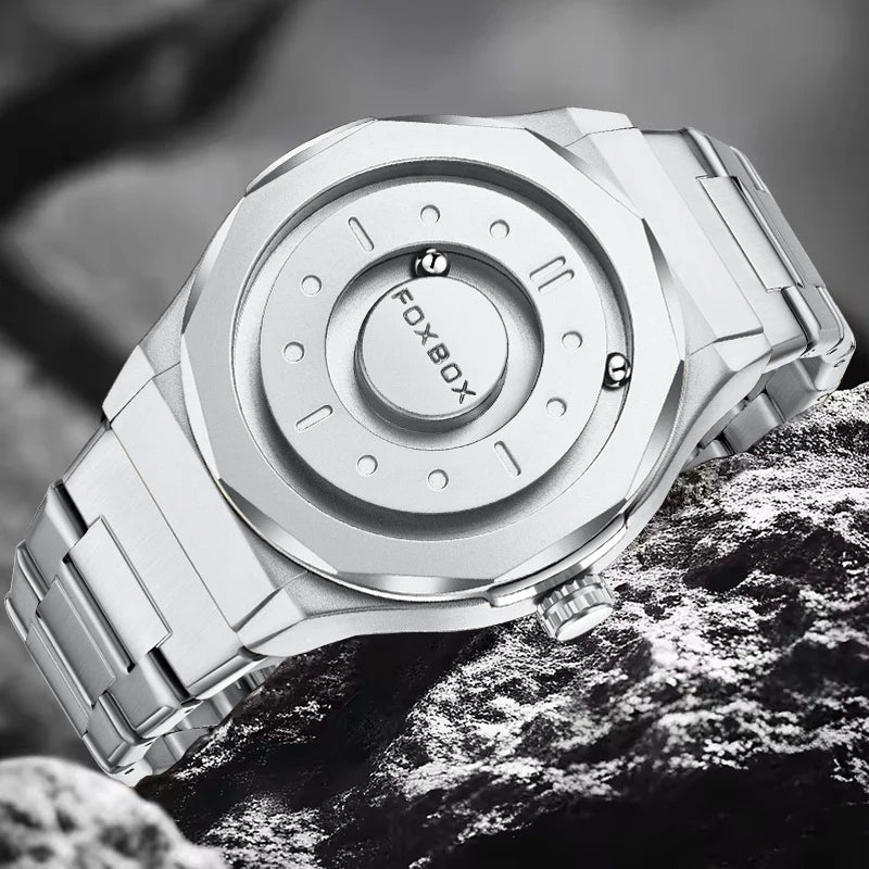 foxbox Magnetic Levitation Men's Watch — Luxury Quartz Wristwatch with Unique Pointer
