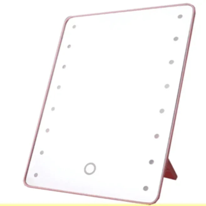 LED Lighted Makeup Mirror — Portable Desktop Cosmetic Tool with Touch Dimming