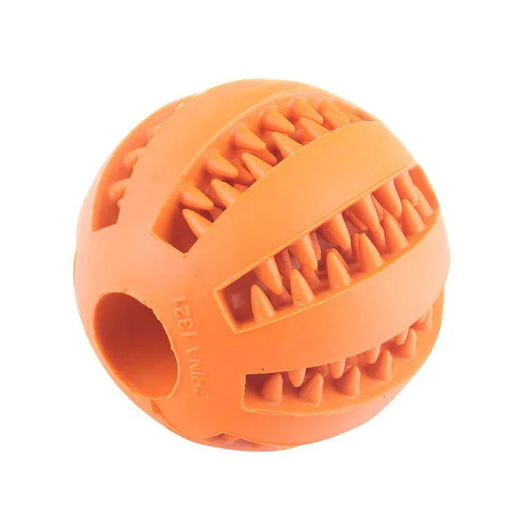 Durable Rubber Pet Toy Ball — Bite Resistant Treat Feeder & Chew Toy