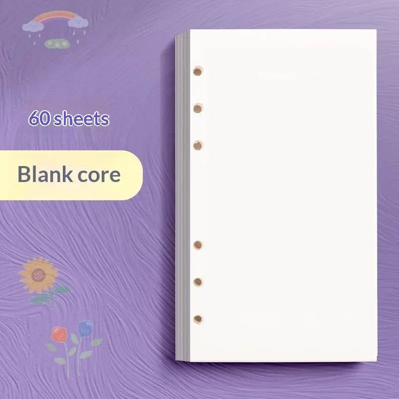 A6 6-Ring Binder Refill Paper — 60 Sheets of Premium Loose Leaf Inserts