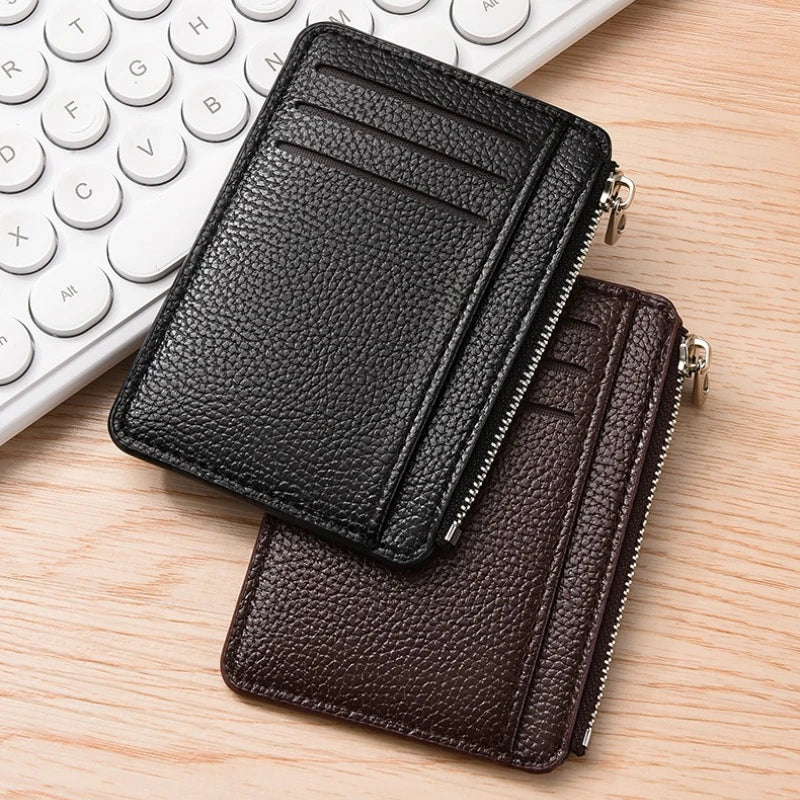 eTya Slim Leather Wallet — Multi-Slot Card Holder with Coin Pocket