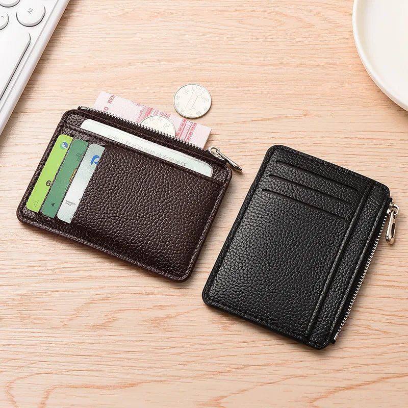 eTya Slim Leather Wallet — Multi-Slot Card Holder with Coin Pocket