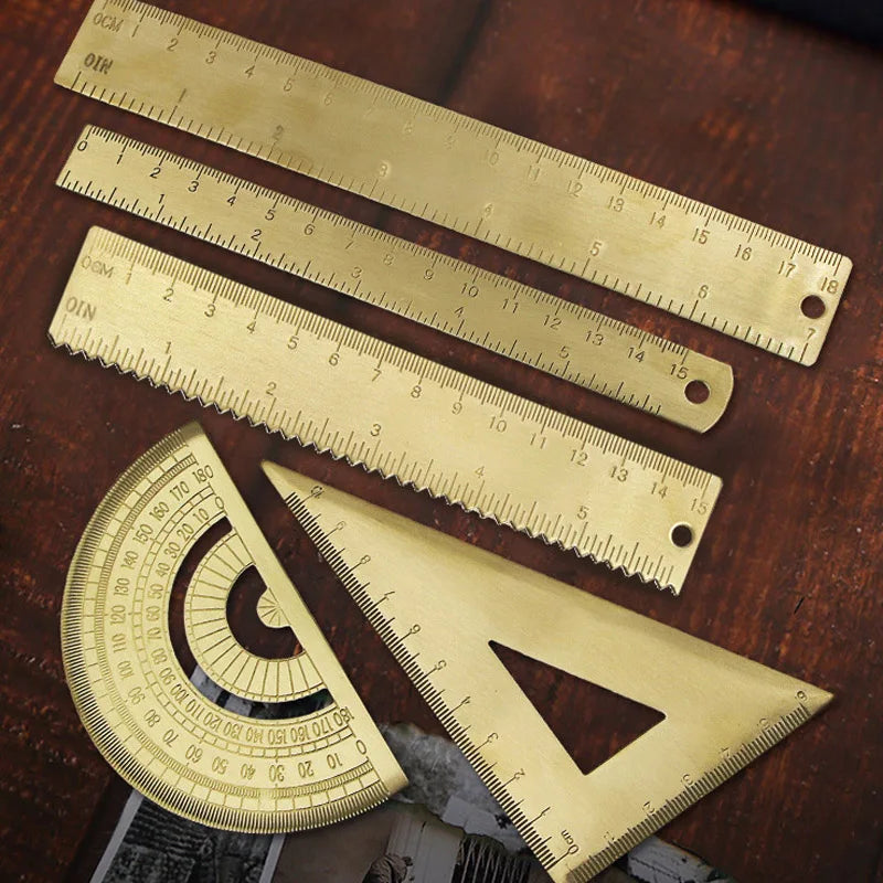 HERBATA Professional Brass Drafting Set — Vintage Metal Drawing Tools