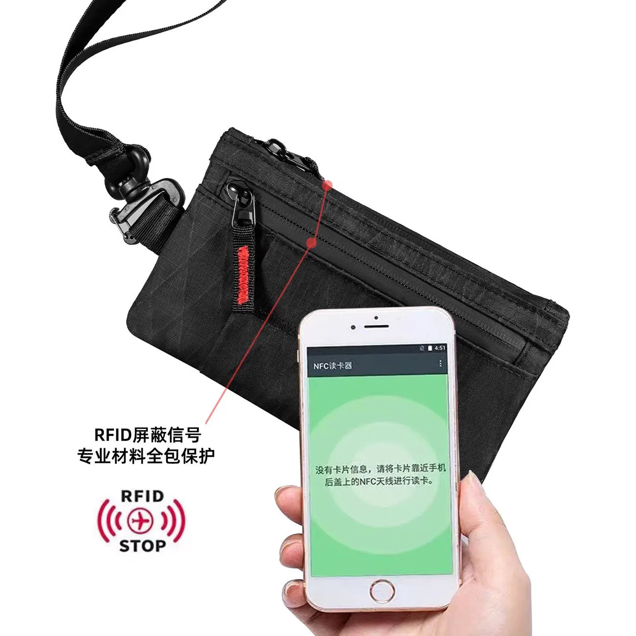 Waterproof RFID Blocking Travel Wallet — Anti-Theft Clutch with Wristband