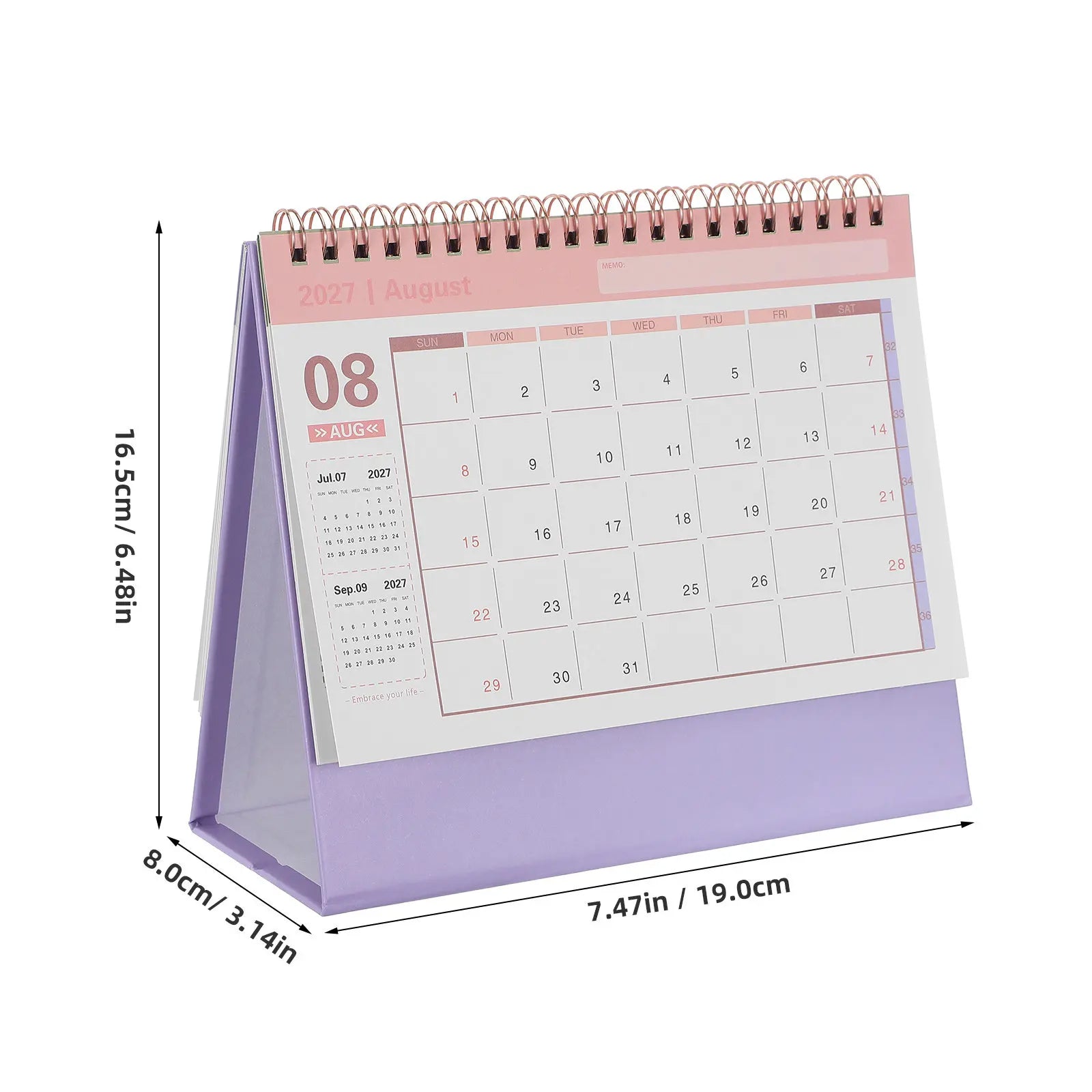 NUOLUX 18-Month Academic Desk Calendar — July 2026 to December 2027 Planner