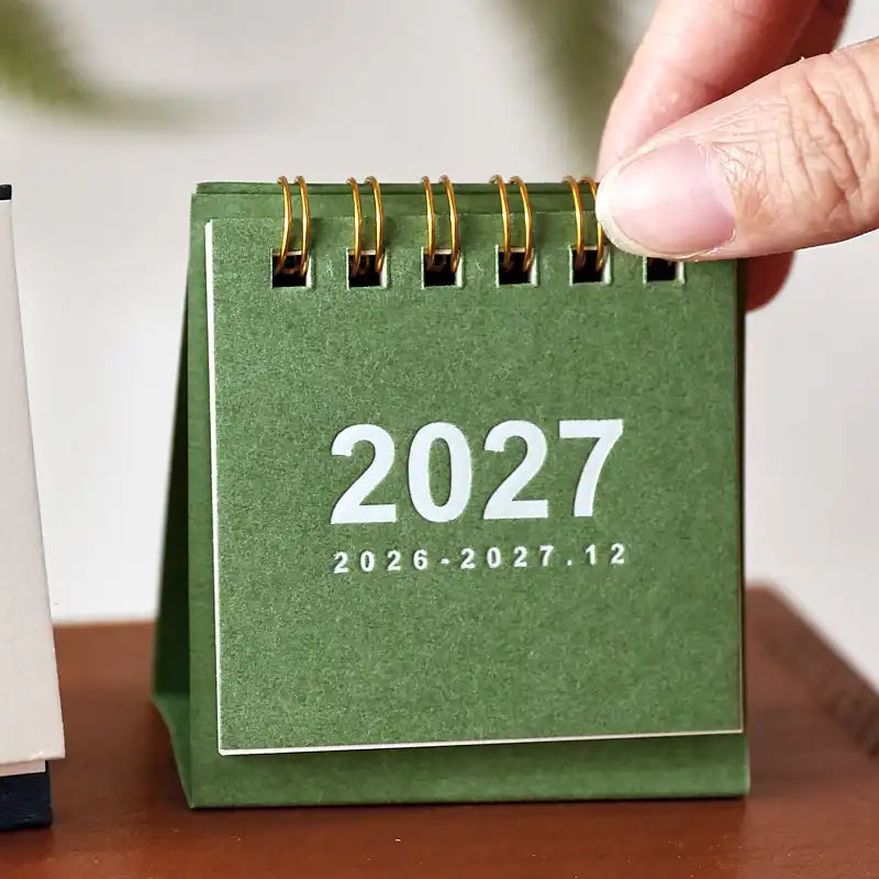 2027 Vintage Desk Calendar — Minimalist Monthly Planner with Memo Space