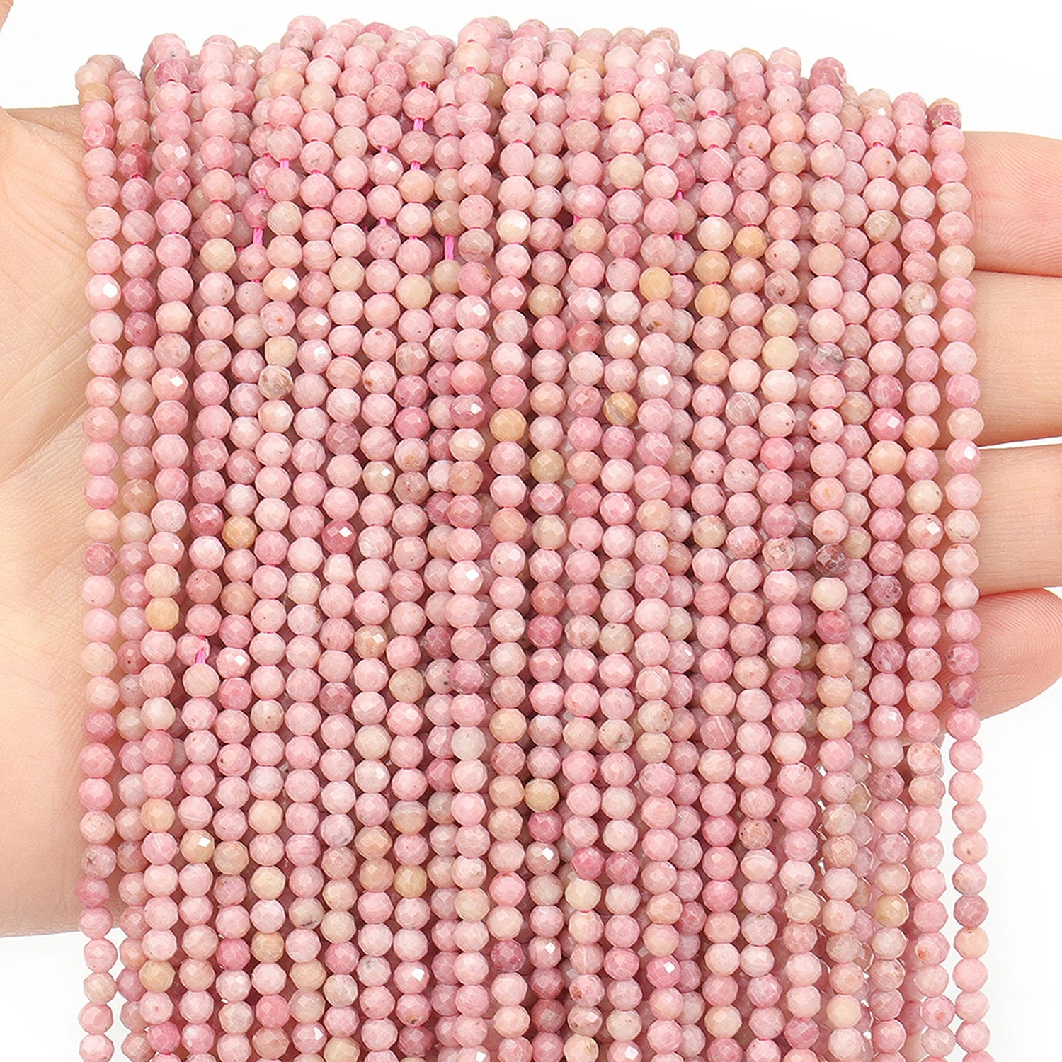 Natural Rhodonite Stone Beads — Multi-Shape Charms for DIY Jewelry Making