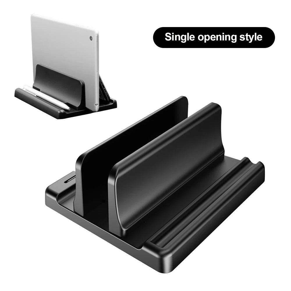 Adjustable Vertical Laptop Stand — Space Saving Desktop Organizer