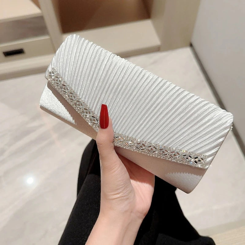 dawndesslo Elegant Evening Clutch — Sequined Party Handbag with Chain