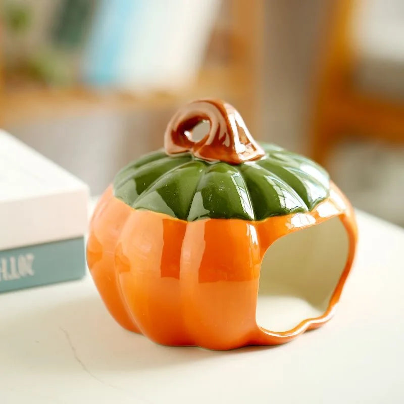 Ceramic Pumpkin Pet House — Cozy Hideout for Small Animals