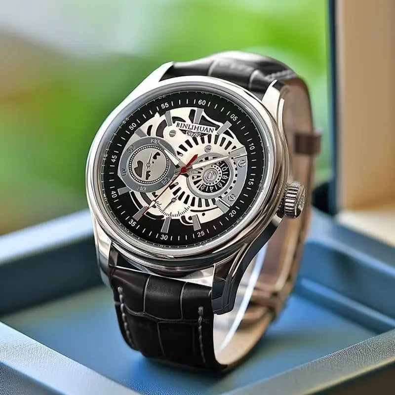 Men's Classic Minimalist Watch — Waterproof Quartz Wristwatch with Leather Band