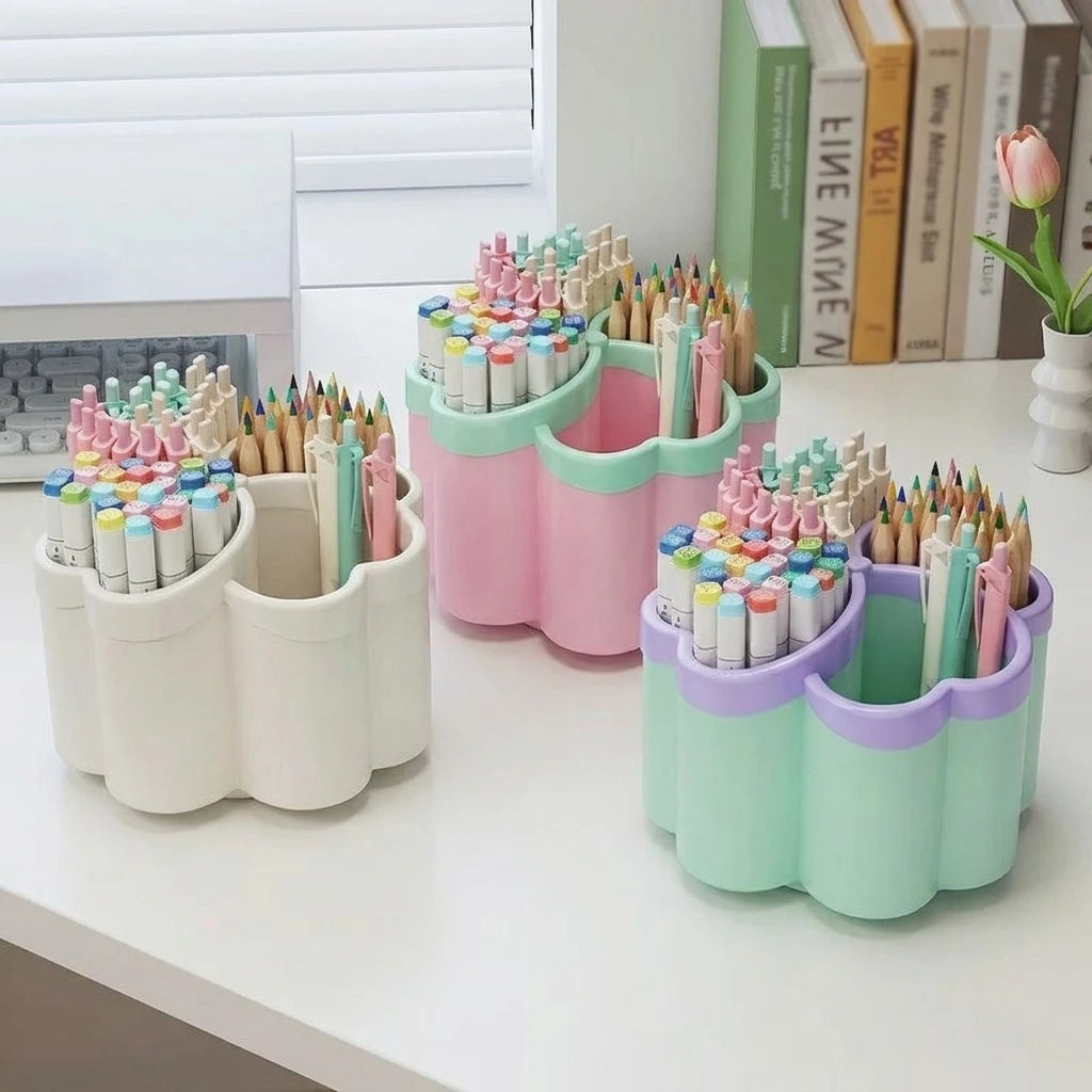 Desktop Storage Organizer — 4 Large Compartments for Office Supplies