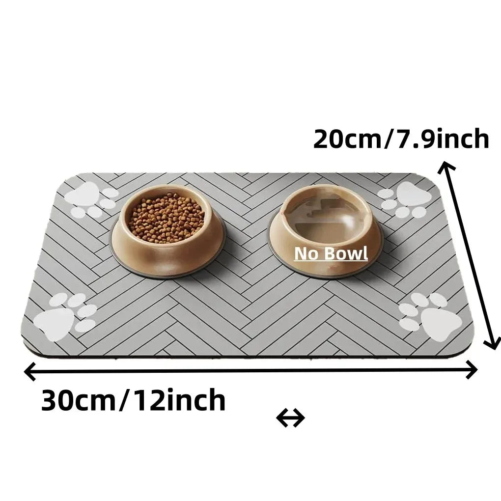 Absorbent Pet Feeding Mat — Waterproof Placemat with Non-Slip Rubber Backing