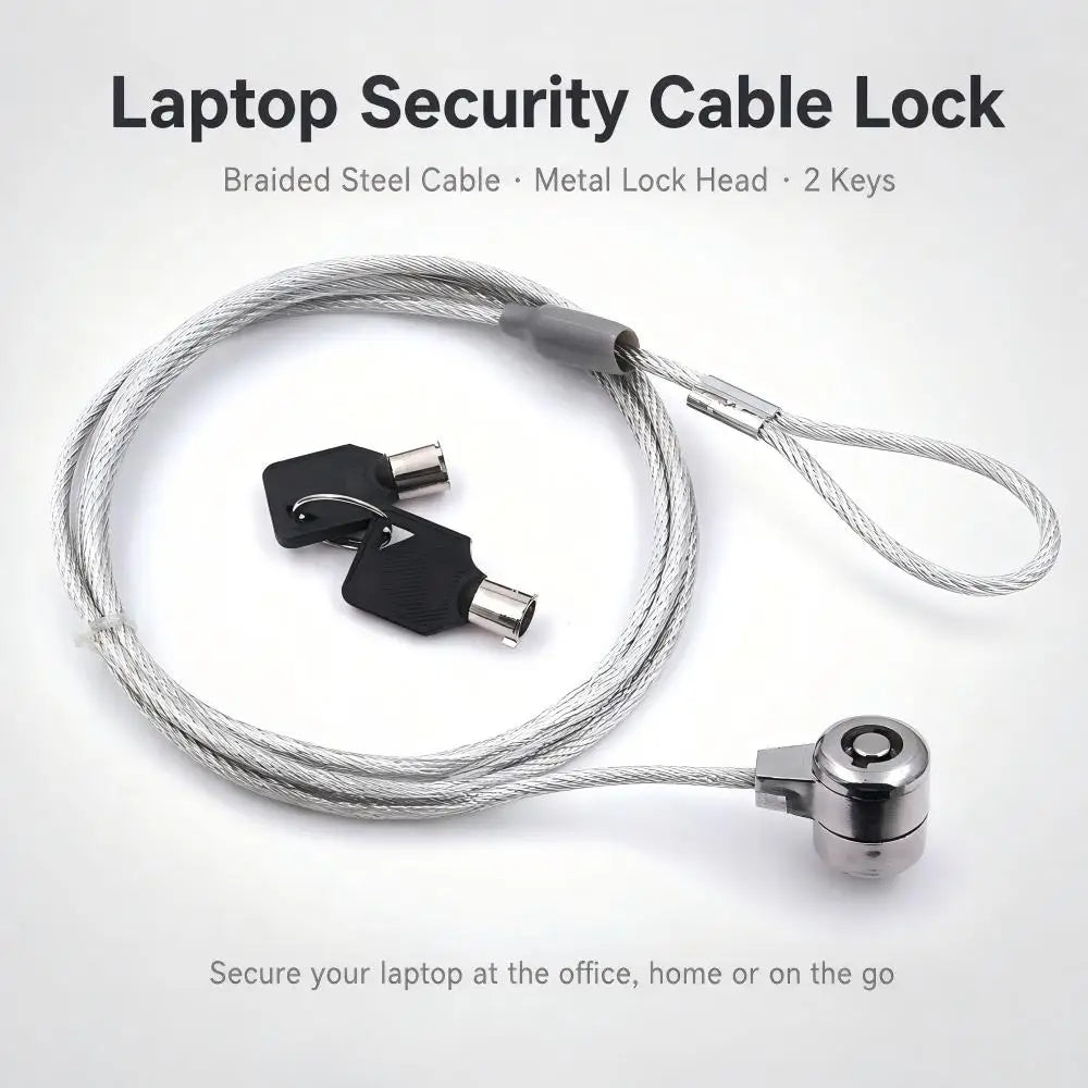 WYMECT Laptop Security Cable Lock — Anti-Theft Chain with 2 Keys