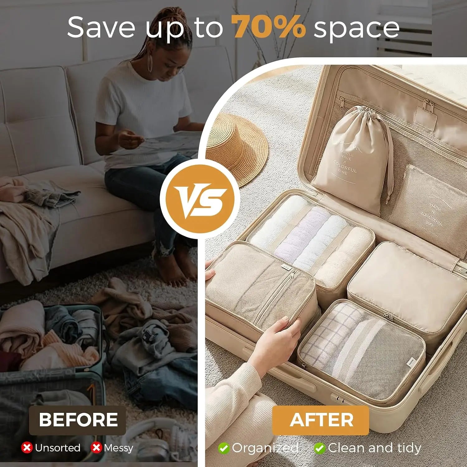Travel Packing Cube Sets — Luggage Organizers for Suitcases and Backpacks