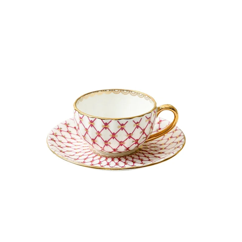 PDQ Nordic Style Bone China Coffee Cup — Elegant Gold Handle Ceramic Tea Cup