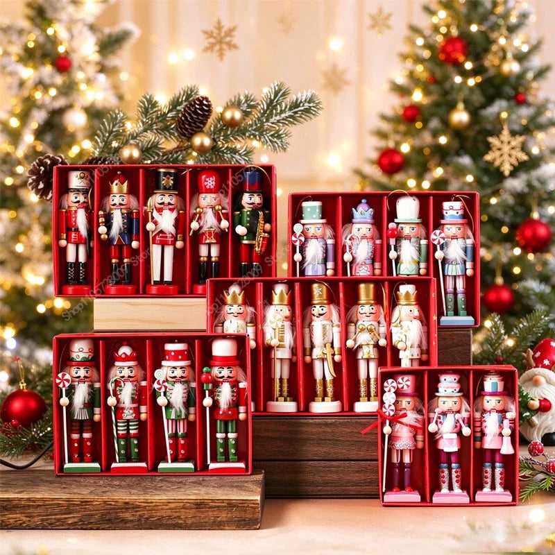 Nutcracker Soldier Ornaments — Decorative Wooden Pendants for Holiday Decor