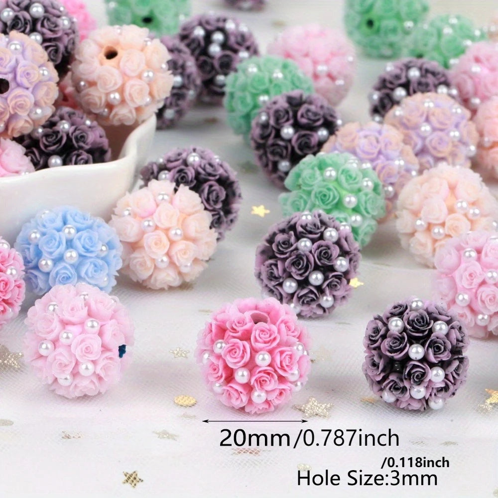 Multicolor Flower Rhinestone Clay Beads — 10pcs Jewelry Making Set