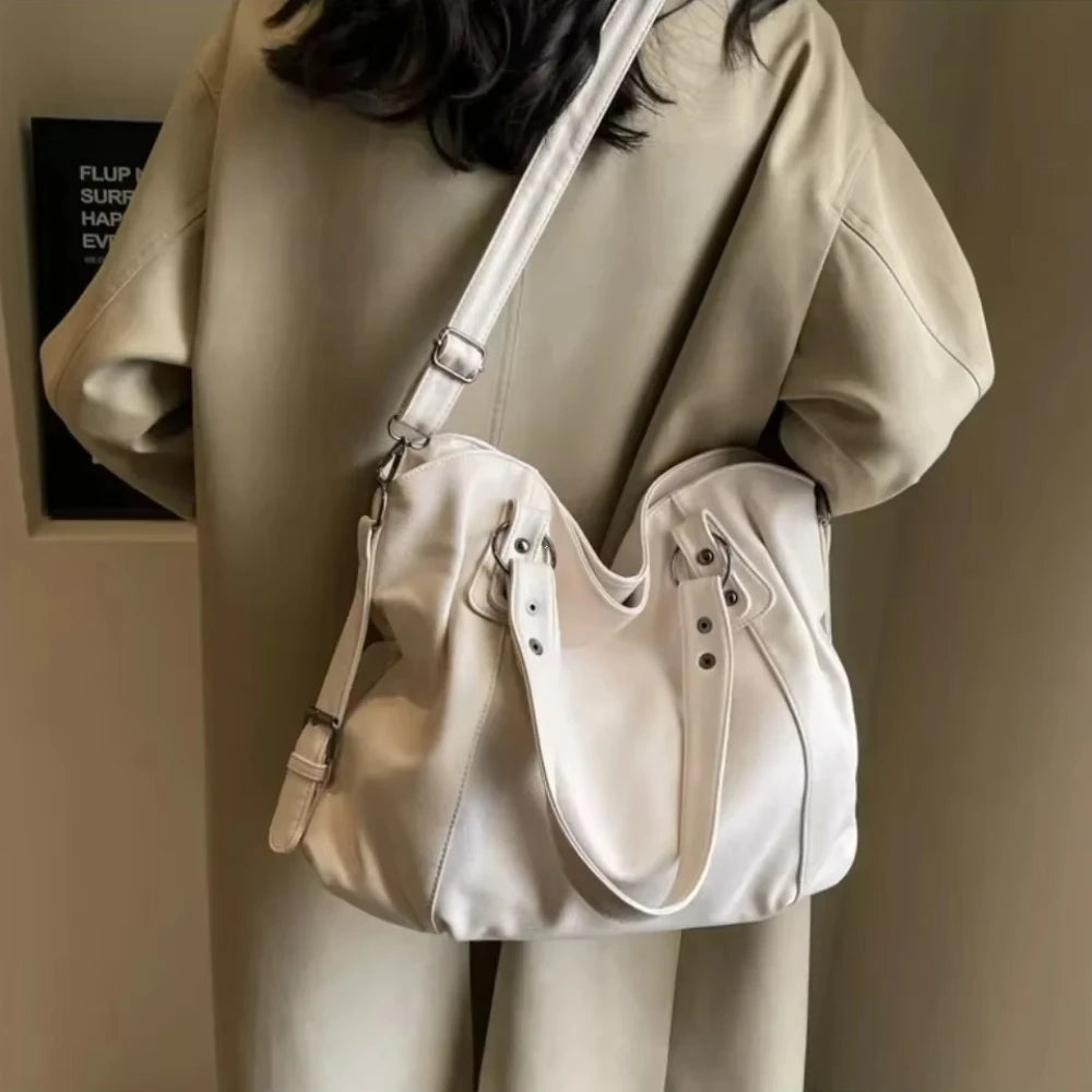dawndesslo Large Capacity Hobo Handbag — Stylish Soft Leather Shoulder Tote