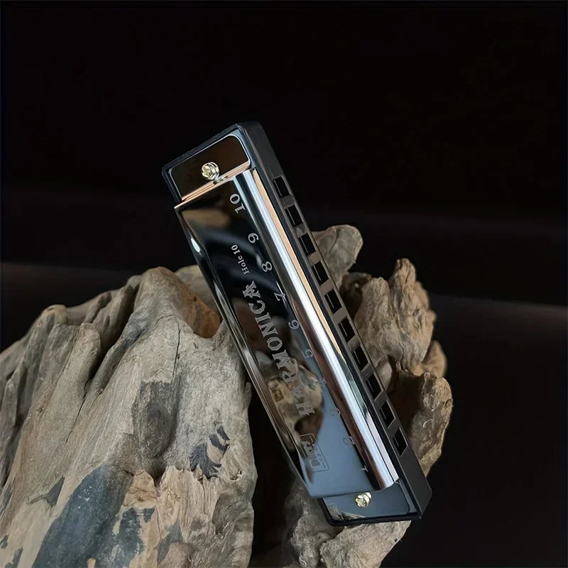 Beginner Harmonica Instrument — 10-Hole Musical Instrument in Key of C