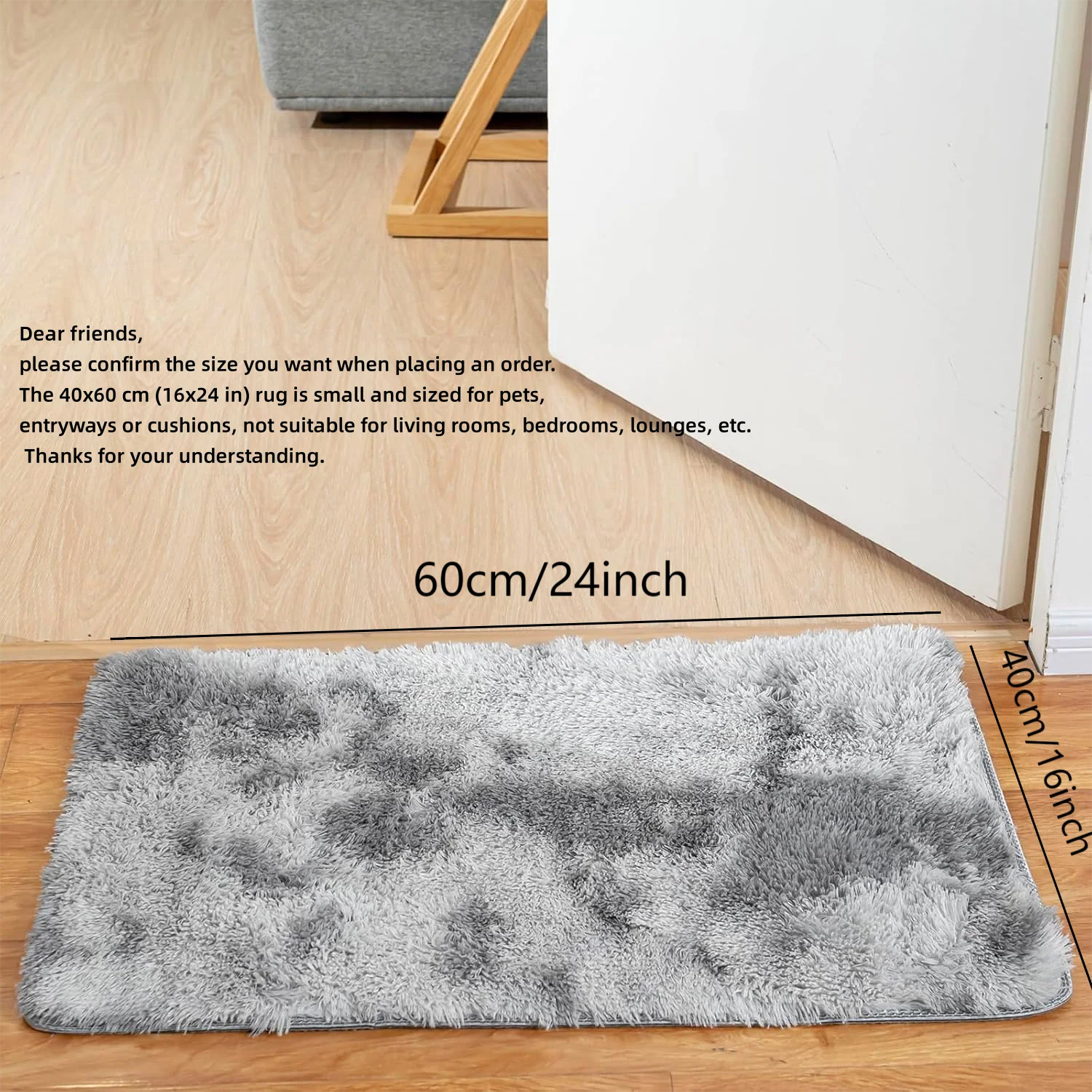 VIKAMA Tie-Dye Plush Carpet — Soft Fluffy Area Rug for Living Room & Nursery