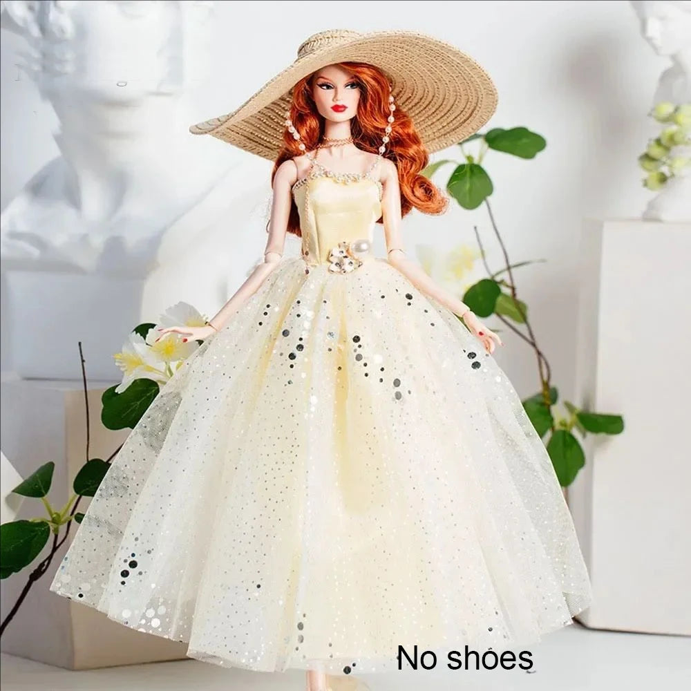 Xianxian Princess European Lace Golden Dress — Elegant Doll Clothing Set